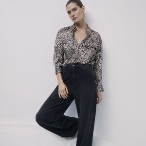 Zara Women’s Leopard Print Blouse, Size MEDIUM NEW WITH TAG!
